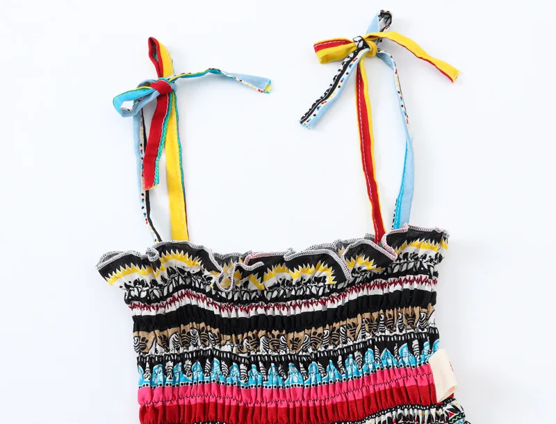 Лето 2021 Радужный сарафан для девочек платье с цветочным принтом весенние