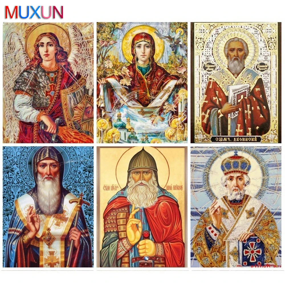 

Full Square 5D Diy Diamond Painting Religion Portrait 3D Diamond Embroidery Cross Stitch Mosaic Rhinestones Art Home Decor Bh080