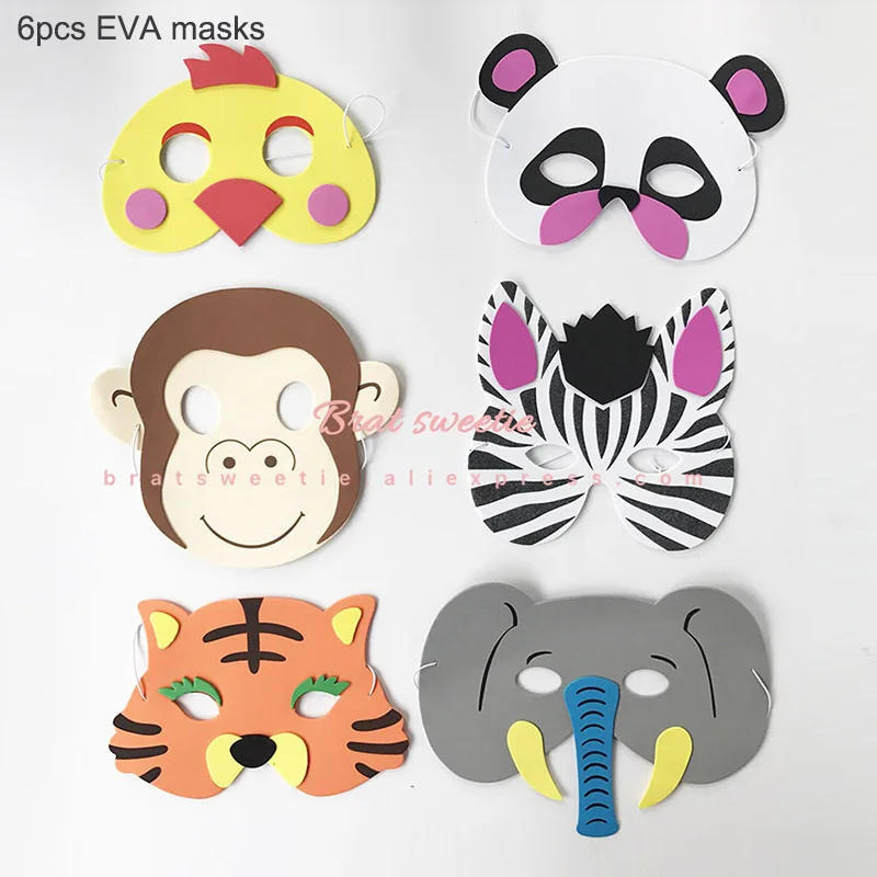 6pc ANM mask Шагающие воздушные шары с животными Милая кошка панда динозавр Тигр Жираф джунгли вечерние детские мальчики девочки декорации с днем рождения воздушные шары - Цвет: 6pc ANM mask