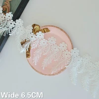 6 5cm wide luxury white tassel water soluble lace fabirc 3d flowers embroidered fringe trim skirts cloth diy sewing accessories