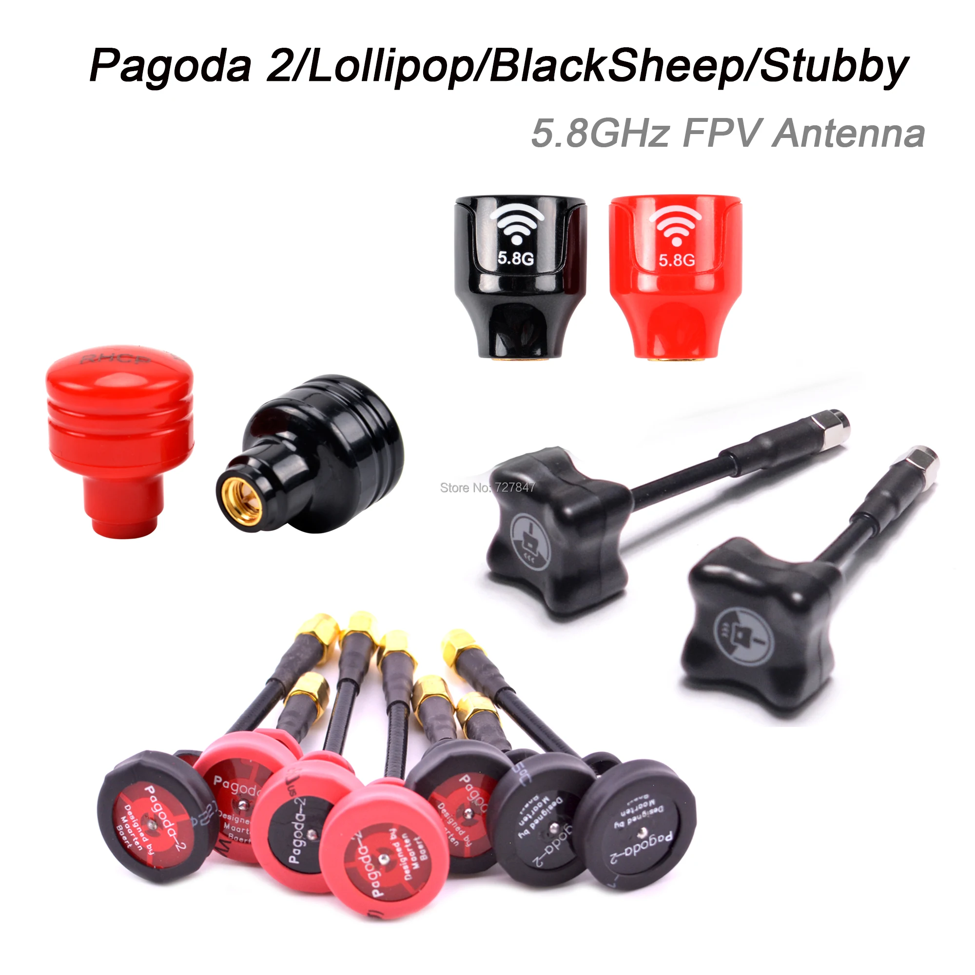 Пагода 2/леденец/BlackSheep/Stubby 5,8 ГГц FPV антенна SMA/RP-SMA/MMCX/UFL Разъем для RC FPV гоночный Дрон Квадрокоптер