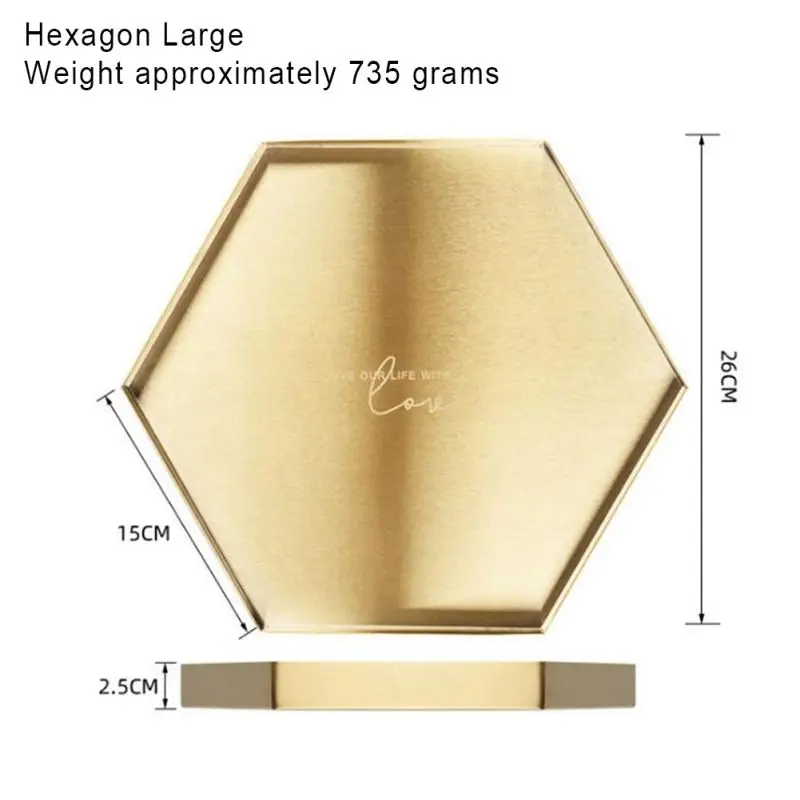 

Golden Metal Plate Stainless Steel Tray Scandinavian Round Storage Tray Simple Snack Cake Display Photography Props