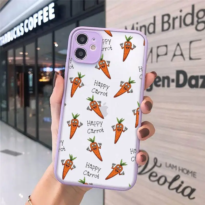 

Cute cartoon carrot Phone Cases matte transparent For iphone 7 8 11 12 plus mini x xs xr pro max cover