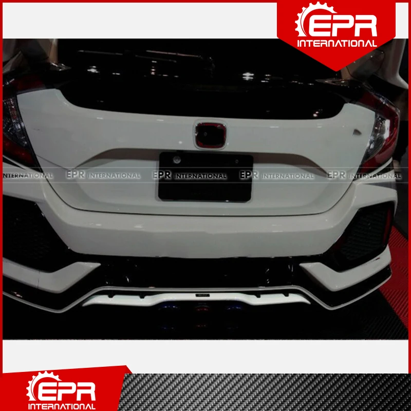 for civic fk8 2017 blz style frp fiber glass rear garnish fiberglass bumper diffuser trim fk8 splitter kit tuning part free global shipping