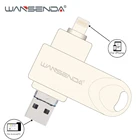 WANSENDA OTG 3 в 1 USB флэш-накопитель USB3.0 и iOS и Micro USB накопитель 128 Гб 64 ГБ 32 ГБ 16 ГБ 8 ГБ флешки, USB флеш-карта диск