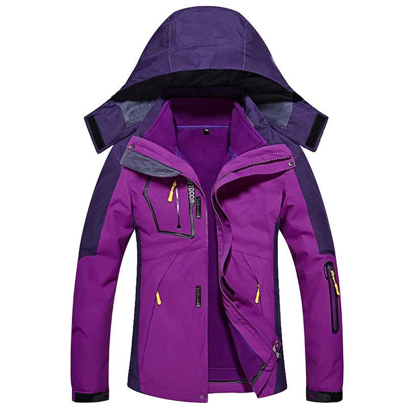 Зимние женские куртки с хлопковой подкладкой из 2 предметов для пешего туризма