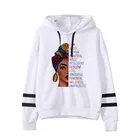 Новые забавные толстовки с капюшоном Я сильная меланин, женская одежда, Черная Женская толстовка с капюшоном в стиле фильма История месяца Африканской девушки