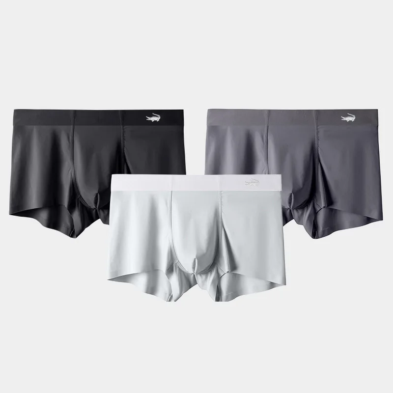 

Brand New Men's Antibacterial Nylon Underwear Men Soild Boxers Underpants Male Panties Breathbale Summer Shorts L-5XL 3pcs