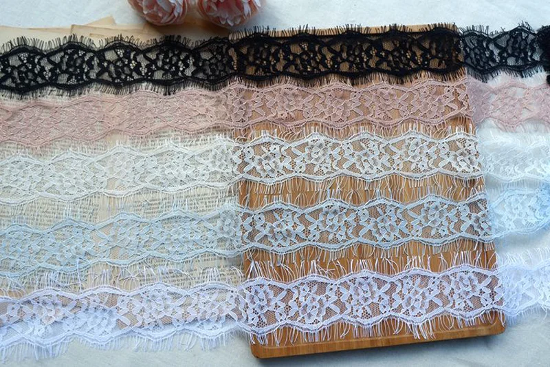 3meters/lot 6cm Width Colors Eyelash Lace Trim Fabric Flower DIY Crafts Wedding Dress Clothing Hair Material | Дом и сад