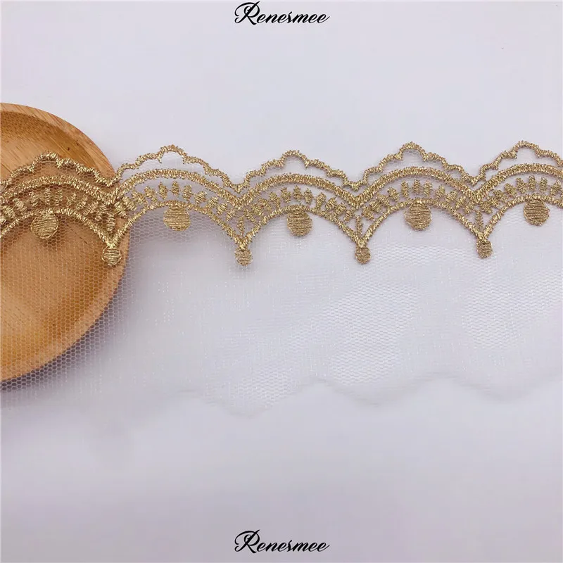 20 ярдов кружево из золотых нитей сетка вышивка одежда аксессуары изысканный