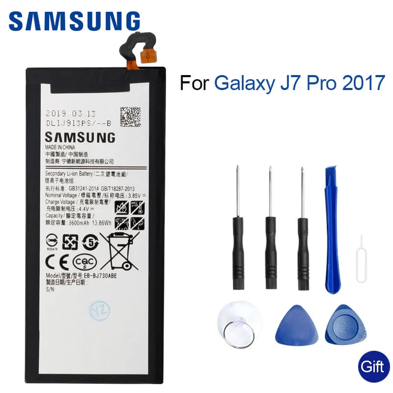 Samsung телефон Батарея 3600 мА/ч, EB-BJ730ABE для samsung Galaxy J7 Pro J730GM J730K SM-J730F SM-J730G SM-J730DS SM-J730FM