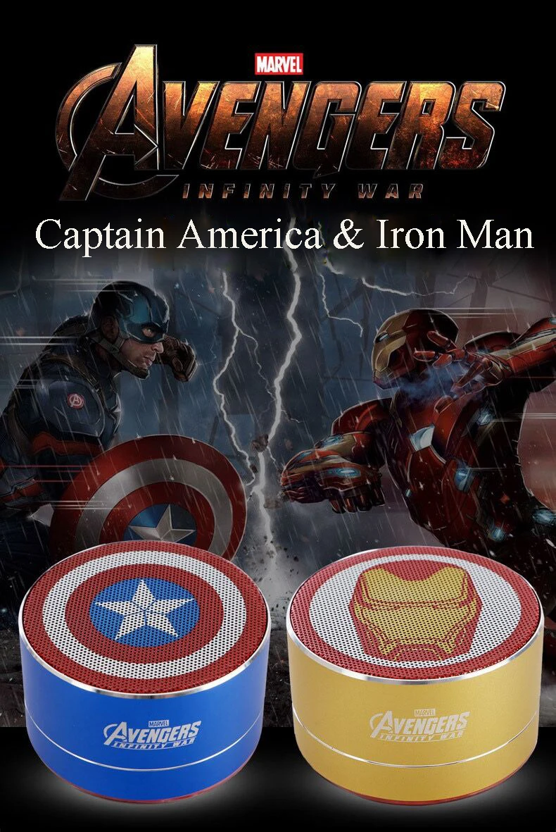 ZEKI Marvel подлинный беспроводной Bluetooth динамик Железный человек Американский капитан автомобильный сабвуфер, для компьютера динамик для карты TF открытый динамик
