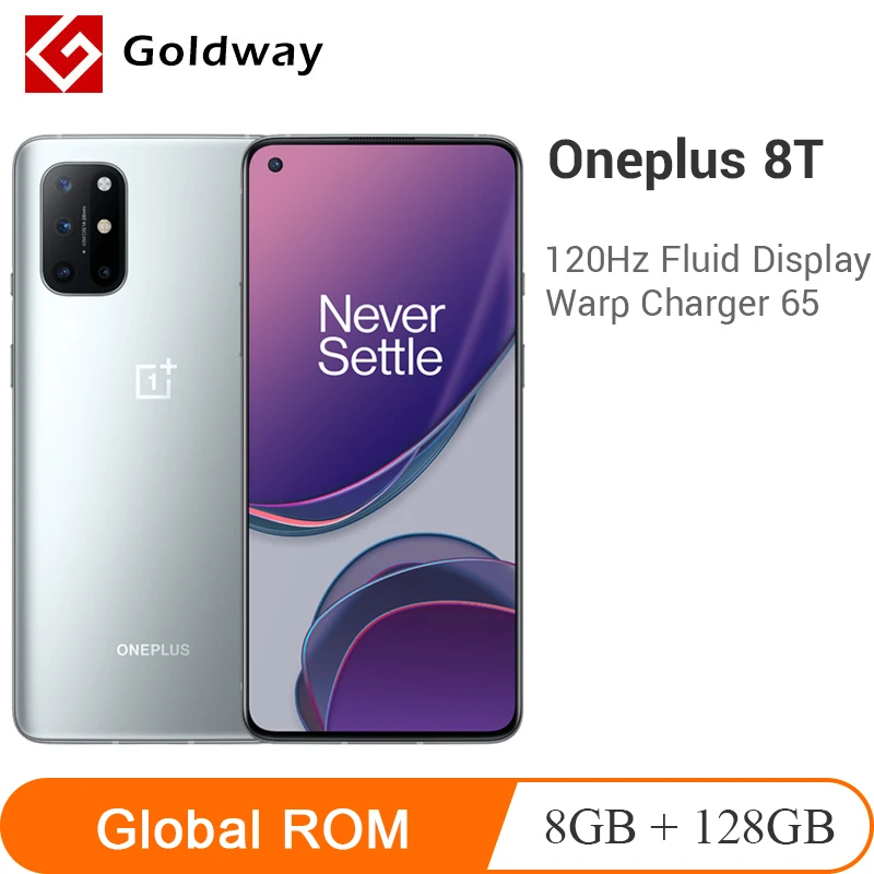 Оригинальный OnePlus 8T 8 T 8GB RAM 128GB ROM мобильный телефон Snapdragon 865 120Hz
