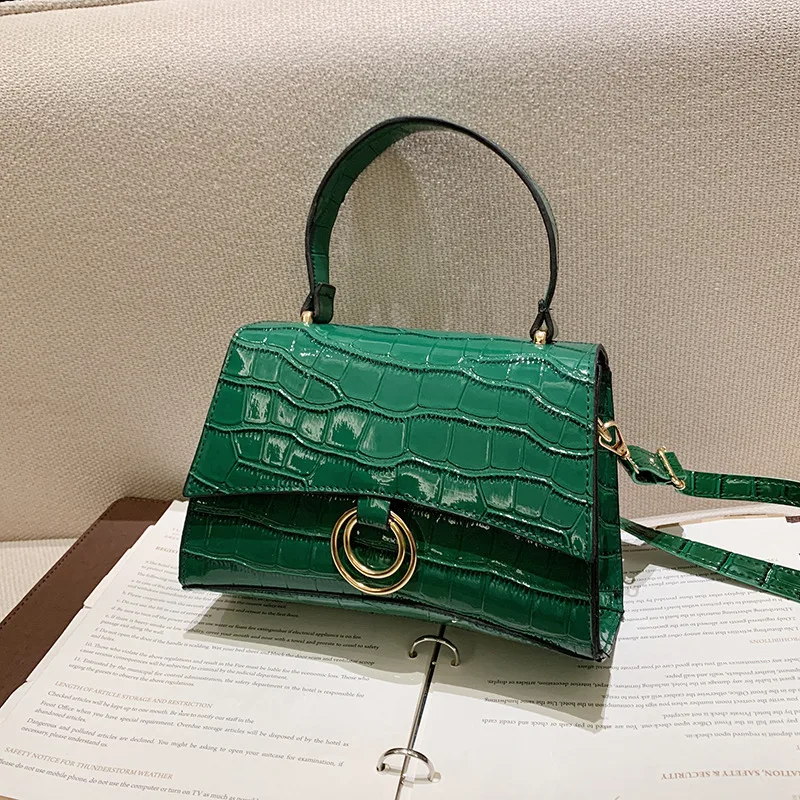 

Женская сумка из искусственной кожи, новинка 2021, модная сумка через плечо с узором под кожу крокодила, маленькие квадратные женские сумки