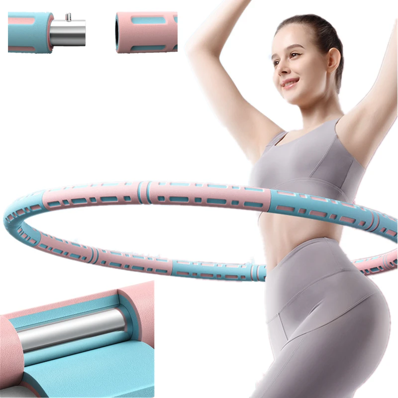 

6 секций съемный Нержавеющая сталь Легкая спортивная обруч Buiktrainer Фитнес тренажерный зал инструмент Утяжеленный талии тренер кольцо обору...