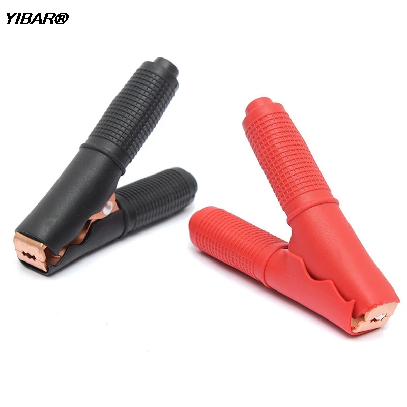 

2pcs 90mm Red+ Black Car Vehicle Battery Test Alligator Crocodile Clips Clamp Testing