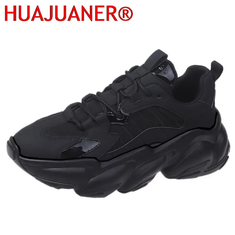 

2022 Autumn Woman Platform Sneakers INS Brand Fashion Old Dad Shoes Chunky Black Casual Shoes Women Comfortable Vulcanized Shoes