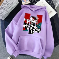 demon slayer anime tanjiro nezuko hoodie sweatshirt women korean kpop street style tops kawaii streetwear itself sudadera mujer