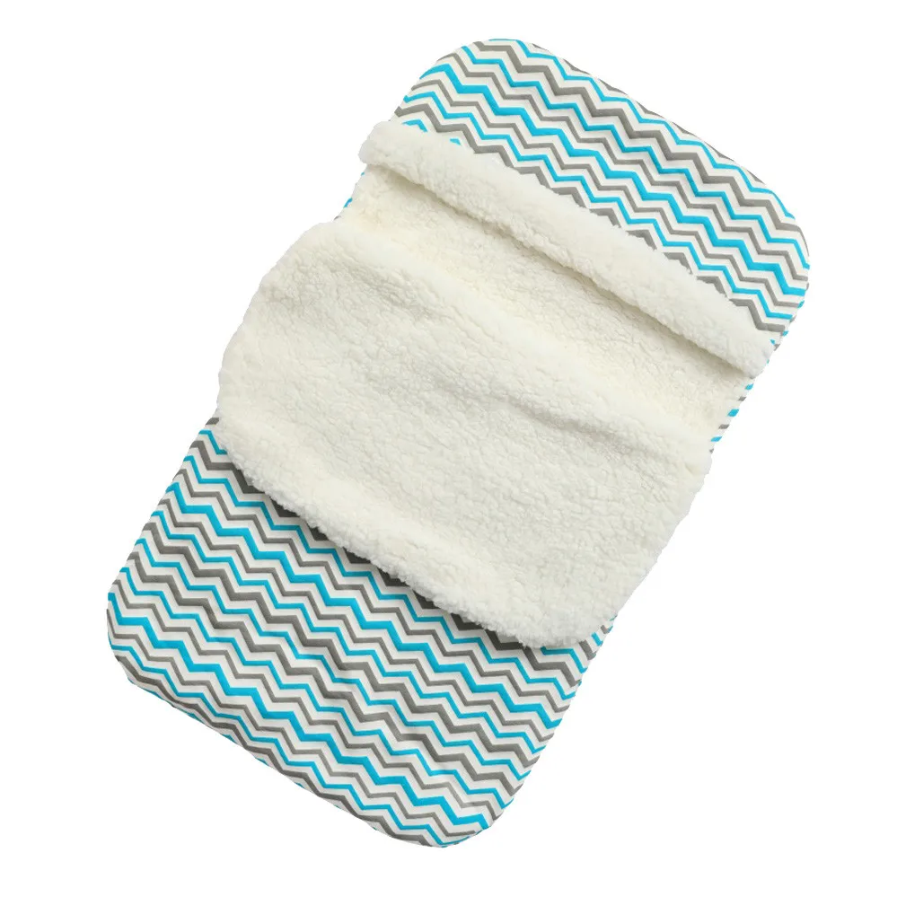 Зимний спальный мешок для новорожденного ребенка теплый полосатый принт модный