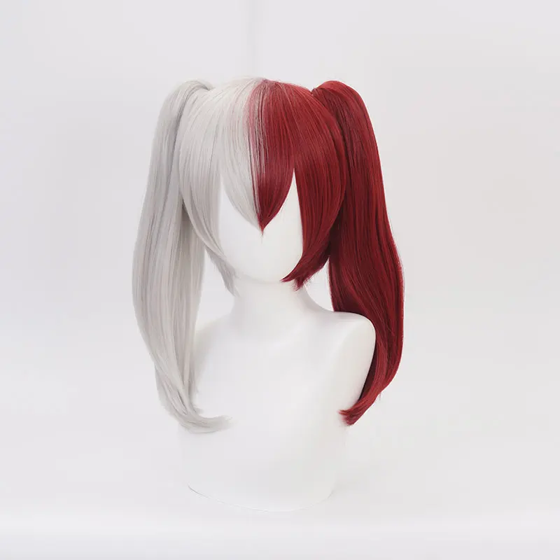Парик для косплея аниме Моя геройская Академия длинные волосы с бело-красной