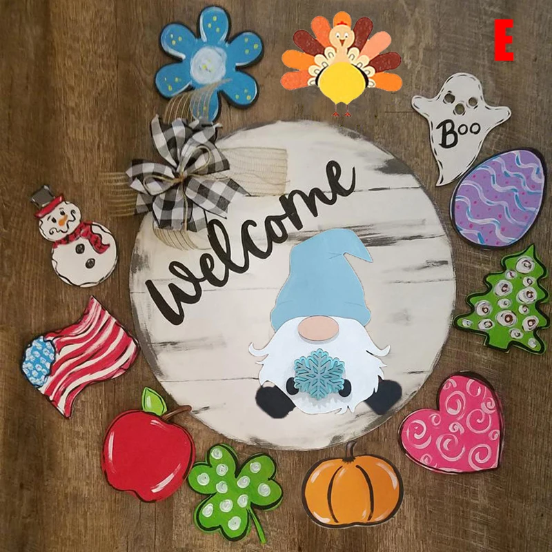 

Welcome Door Sign Interchangeable Seasonal Home Sign Rustic Farmhouse Decor Front Door Decor For Home TS1