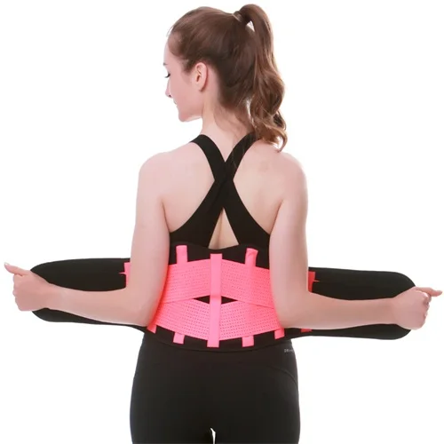 light pink Спортивный пояс для поддержки талии, женский пояс для похудения, пояс для тренировок, женский спортивный пояс, Воздухопроницаемый корсет, пояс для фитнеса - Color: light pink