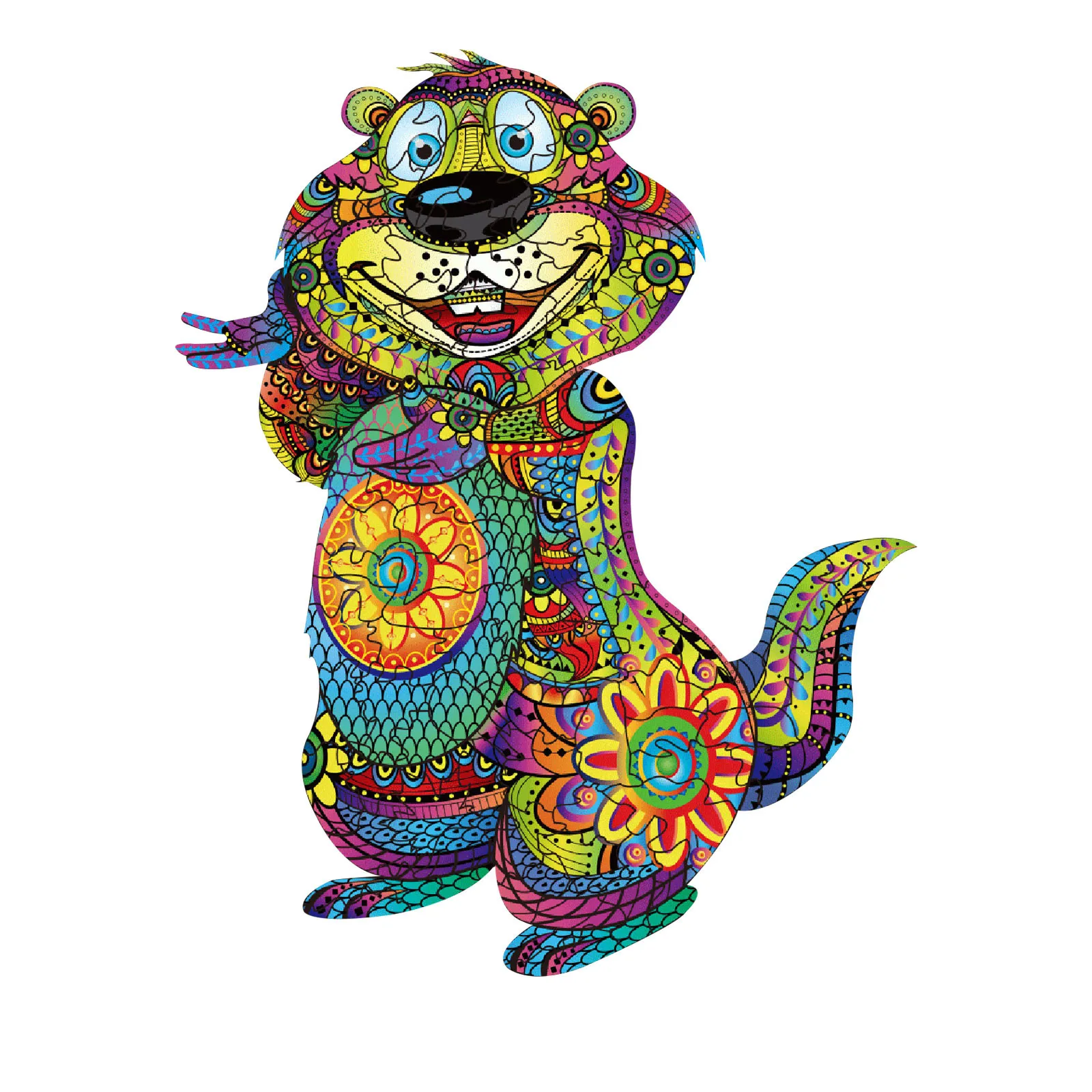 

HIINST 210pcs Groundhog Shape Building Block Wooden Jigsaw Puzzle Toy Each Piece Unique Animals Shape Adult Game