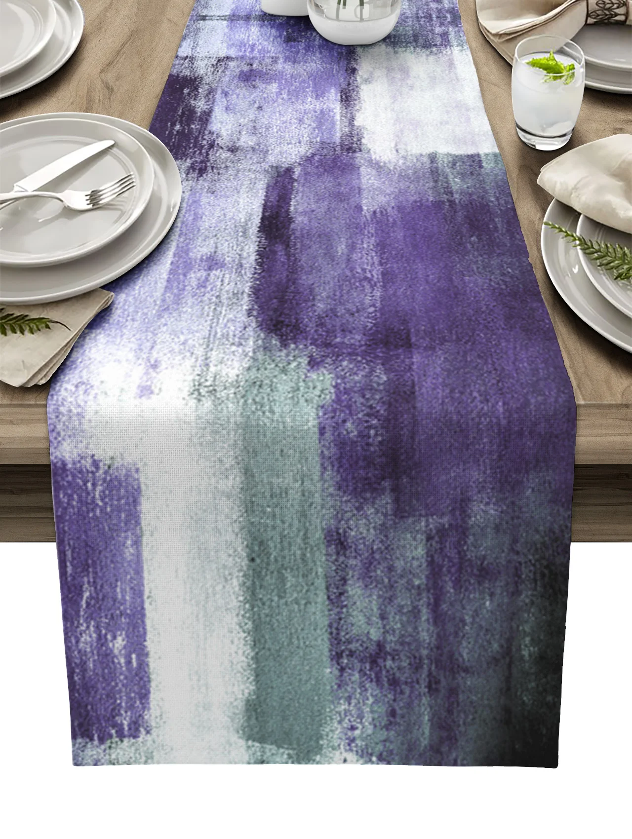 

Картина маслом абстрактная Геометрическая фиолетовая настольная дорожка Современная фотография настольная Обложка свадебная фотография