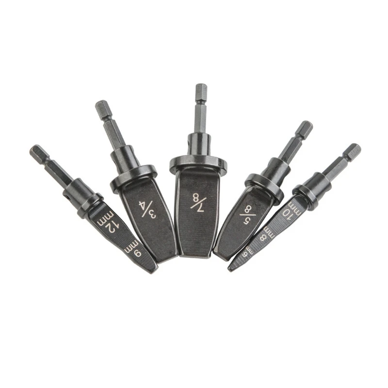 

5pcs Pipe Expander Metric and Inch Pipe Expander Hexagonal Handle Air Conditioner Copper Pipe Reamer Electrician Repair Tools 1/