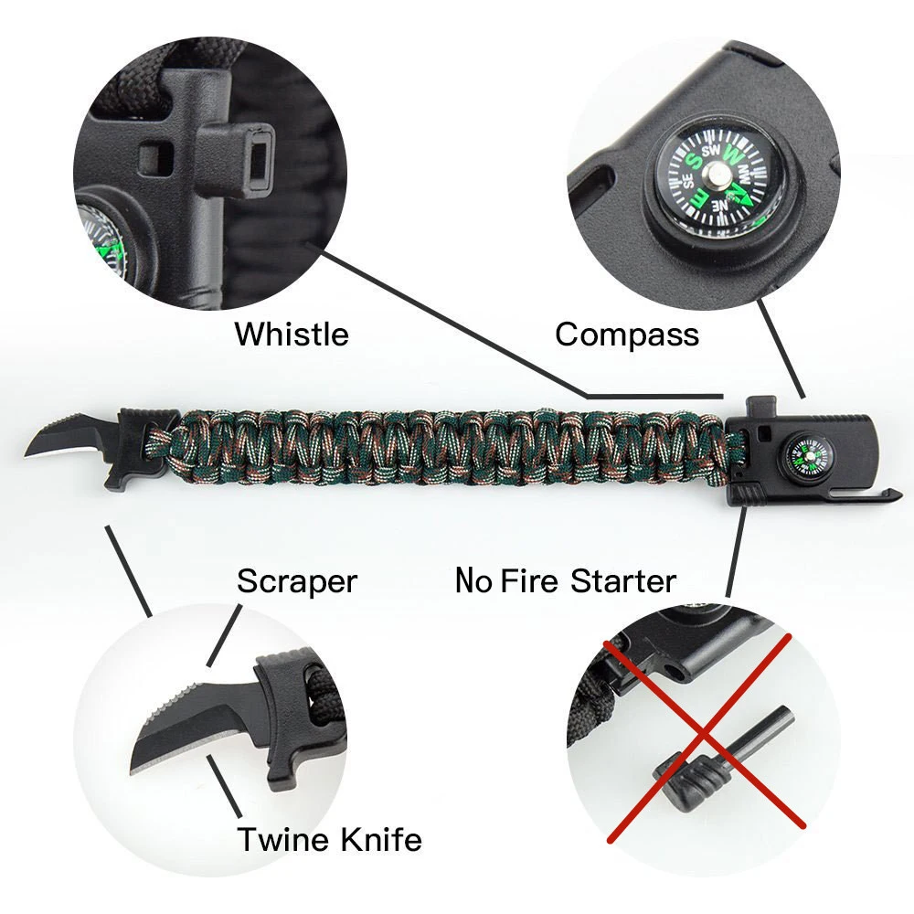 Плетеный браслет для мужчин и женщин многофункциональный Паракорд выживания