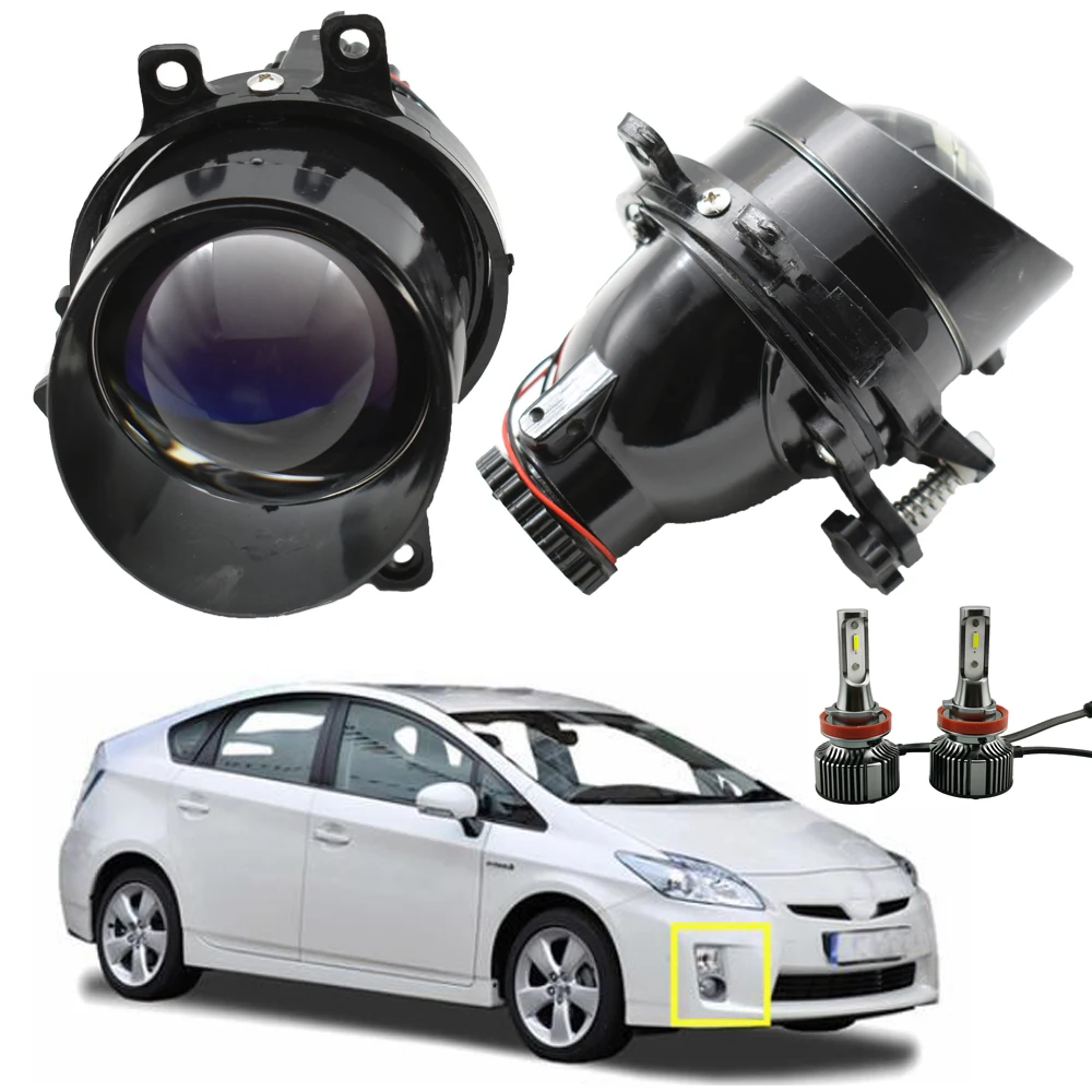 2x Fog Lights Bixenon Lens H11 LED Projector Car Accessories Retrofit For T OYOTA PRIUS Hatchback ZVW3 2009 2010 2011 2012-2015