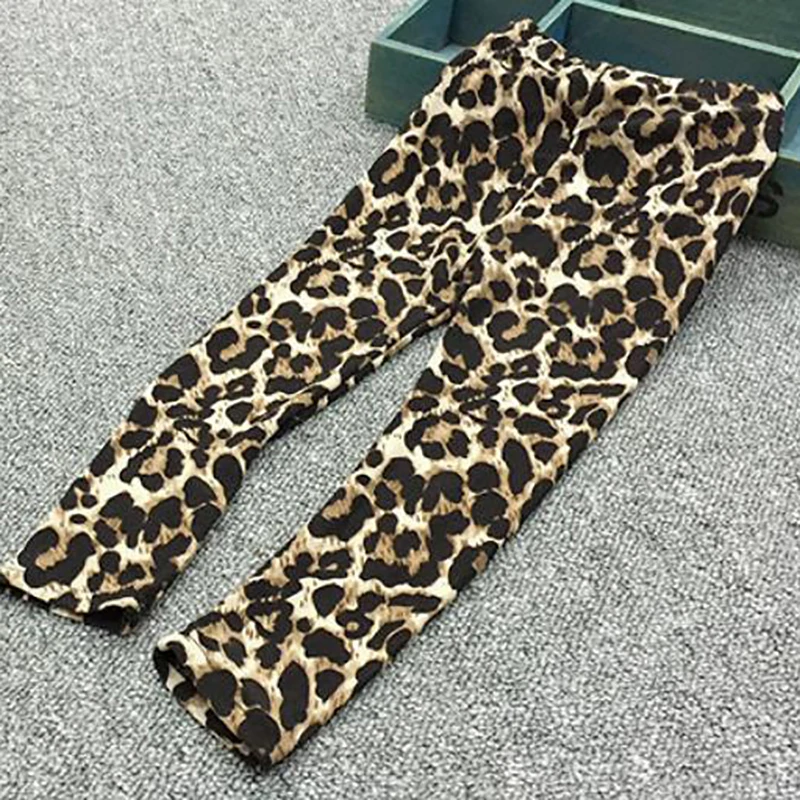 Новинка 2019 года Детские эластичные удобные леггинсы с леопардовым принтом для