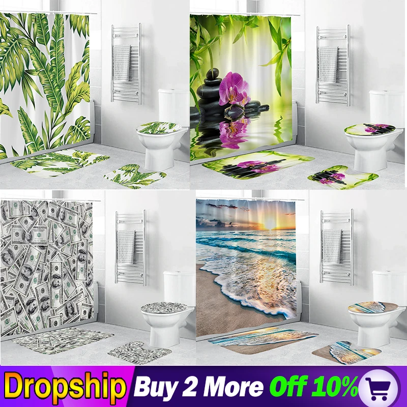 Коврик для ванной декор комнаты 4 шт.|Наборы аксессуаров ванной| |