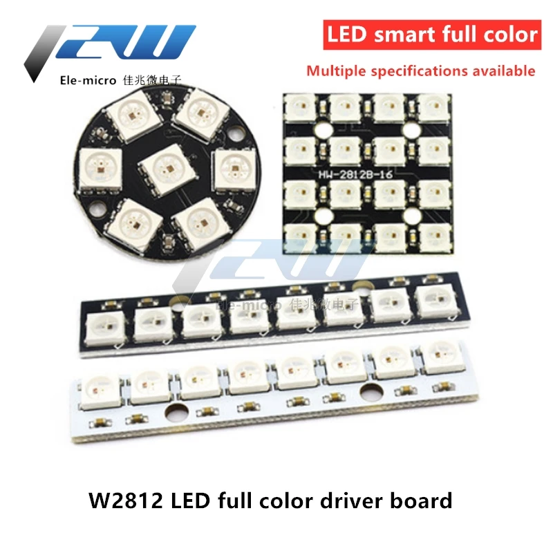 1 bit 8 12 16 24 WS2812 5050 RGB LED Smart Color светильник Light Ring макетная плата большое