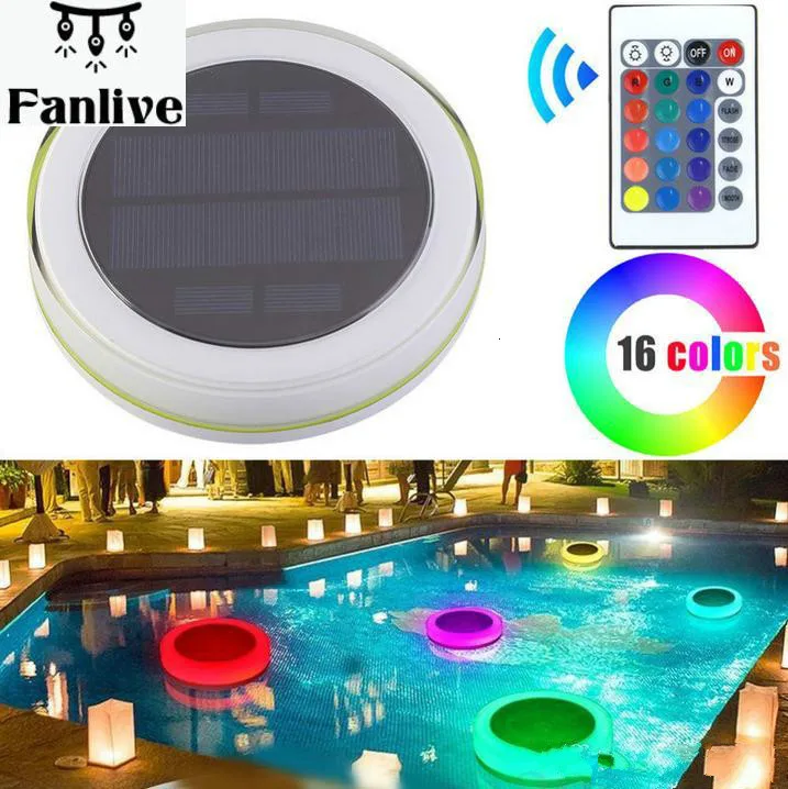 للبيع 10 قطعة الشمسية LED RGB السباحة ضوء بركة حديقة حزب بار الديكور 16 لون تغيير IP68 للماء بركة بركة العائمة مصباح