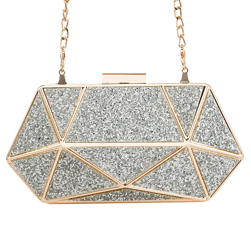

Elegant Women Handbag Hollow Diamond Wedding Purse Party Evening Clutch Bag Gold Silver Sequin Shoulder Bag Chain Clutches Bags