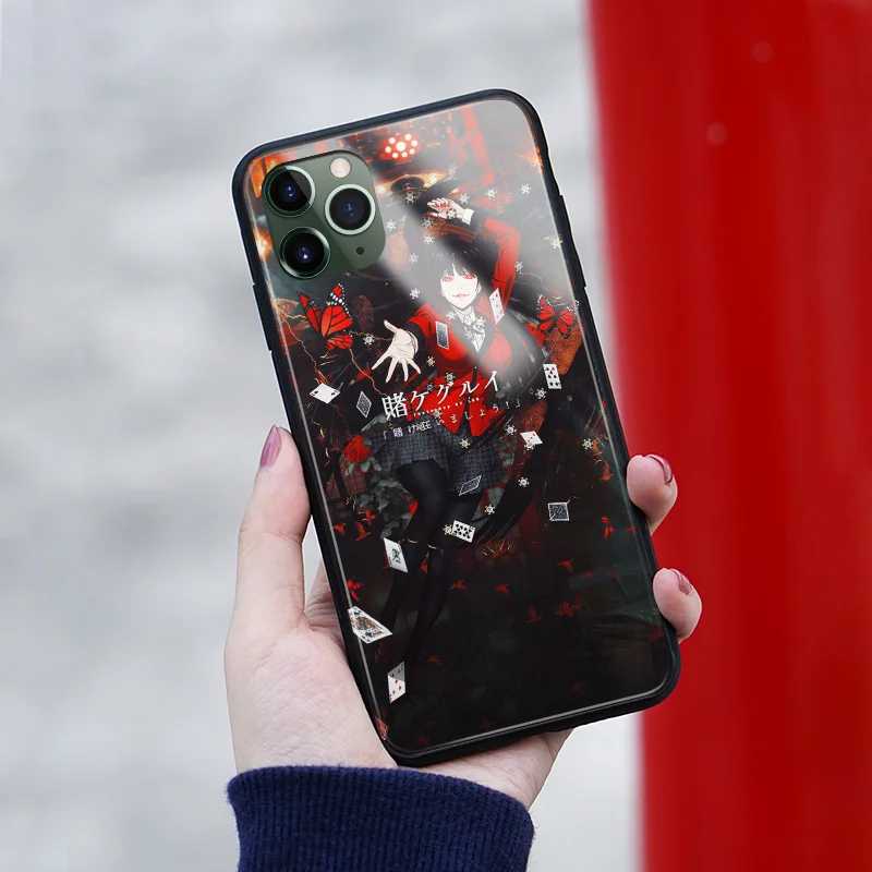 jabami yumeko cover for iphone se 6s 7 8 x xr xs 11 pro max samsung s note 10 20 plus glass phone case shell free global shipping