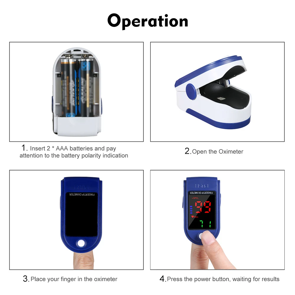 Пульсоксиметр на кончик пальца светодиодный дисплей насыщение крови кислородом