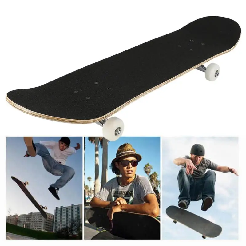 

New Sports Skull Pattern Skateboard Double Upright Four Wheel Skateboard Non-slip Deck Shock Absorb Long Board 79*19.5*9.5cm HWC
