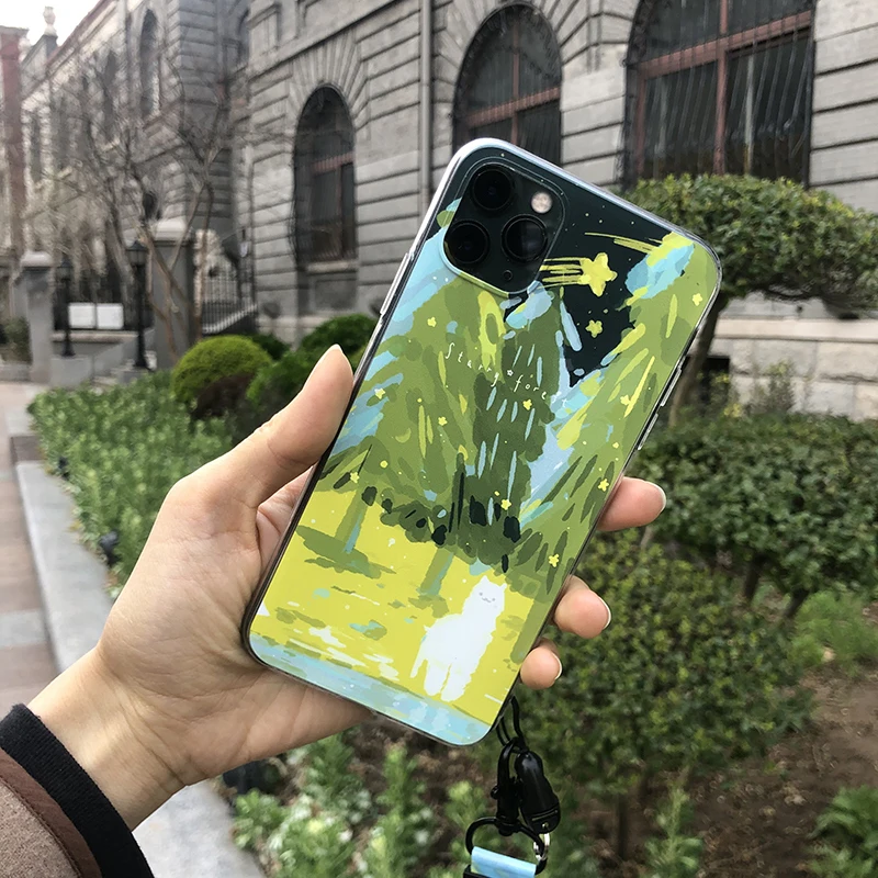 Starry Forest Чехлы для iPhone11promax 7p 8p XS XR милый Альпака дизайн художника иллюстрация