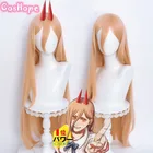 Парик для косплея бензопилы, 100 см, длинный, прямой, Рождественский, абрикосовый, оранжевый, парик для косплея, парики из аниме, термостойкие синтетические парики