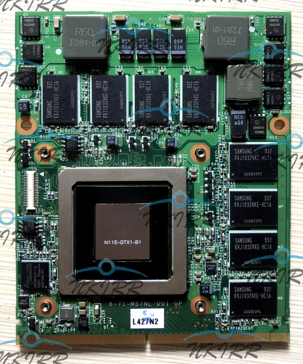 6-71-M57NL-D01 GP GTX285M 6-77-M57NL-D01 N11E-GTX1 V1.0 1G видеокарта VGA для Sager Clevo W860CU D900F X8100 X7200 |