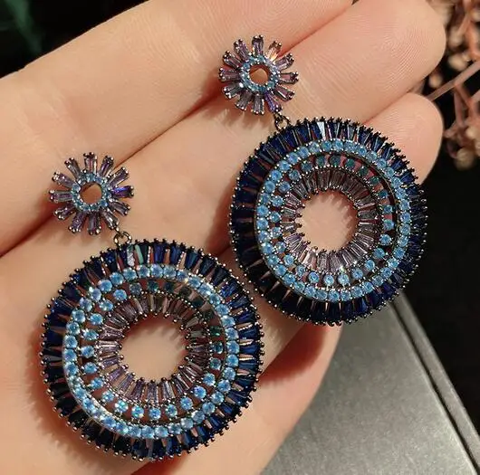 

Серьги из серебра S925 пробы с цирконом, лист с градиентом и розовыми кристаллами, ювелирные украшения «сделай сам»