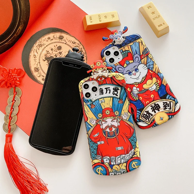 Chinese Style New Year Mobile Phone Case For iPhone 11 Pro X XR XS MAX 7 8 Plus Back Cover Mouse Doll Silicone Soft Fundas |