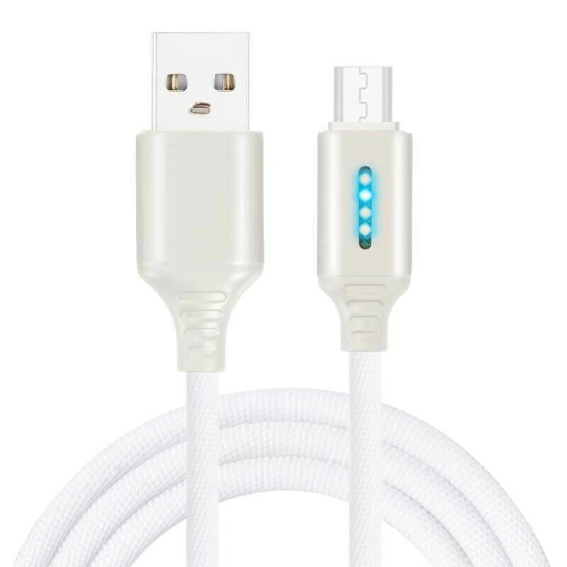 05 Android white Интеллектуальная линия передачи данных с быстрой зарядкой с подсветкой, автоматическая защита от отключения питания для оптовой продажи кабеля type-c для мобильного телефона - Цвет: 05 Android white