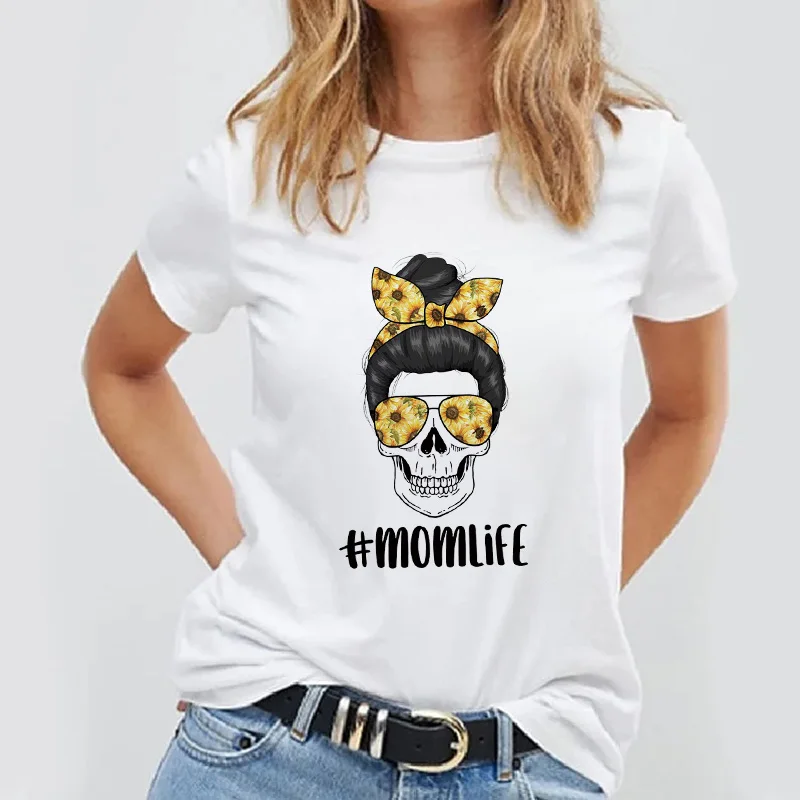 

Футболка женская с графическим рисунком, милая рубашка с принтом мам, топ с принтом, модная летняя одежда 90-х, с круглым вырезом