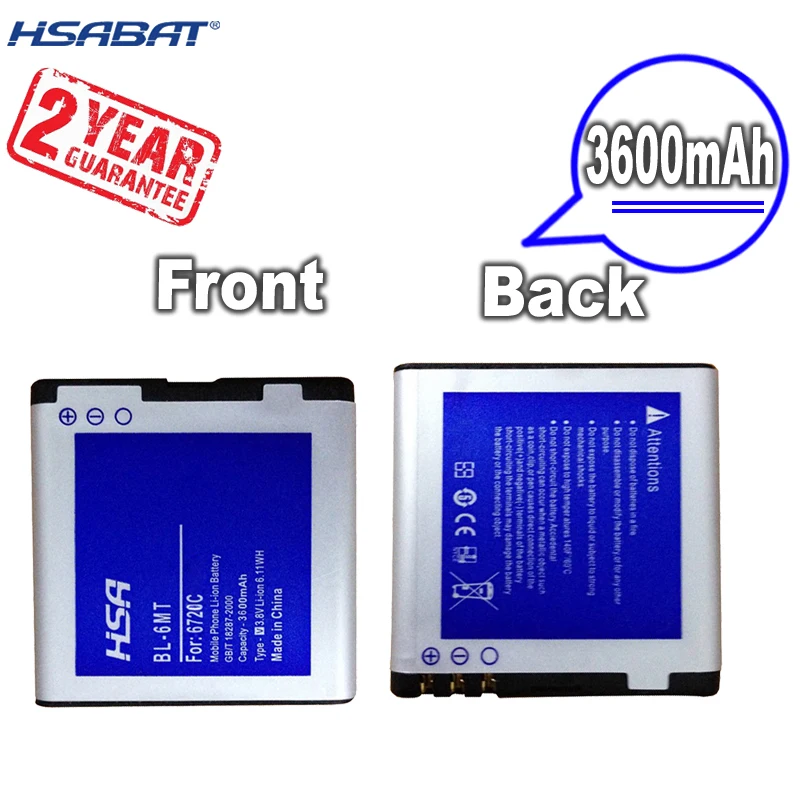 Новое поступление [HSABAT] 3600 мАч BP-6MT Сменный аккумулятор для Nokia E51 N82 6720C | Мобильные