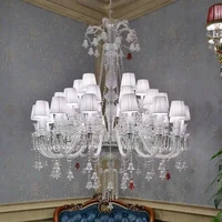 european style crystals chandeliers luxury restaurant lights bedroom villa lamp black candle crystal chandelier for living room