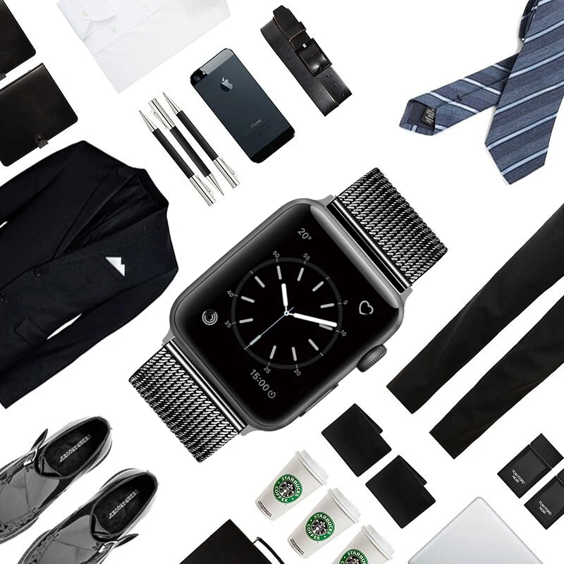 Миланский ремешок для часов Apple Watch 5, 38 мм, 42 мм, нержавеющая сталь, золотистый, для женщин и мужчин, сменный мужской т-браслет, ремешок для iwatch 1, 2, 3, 4