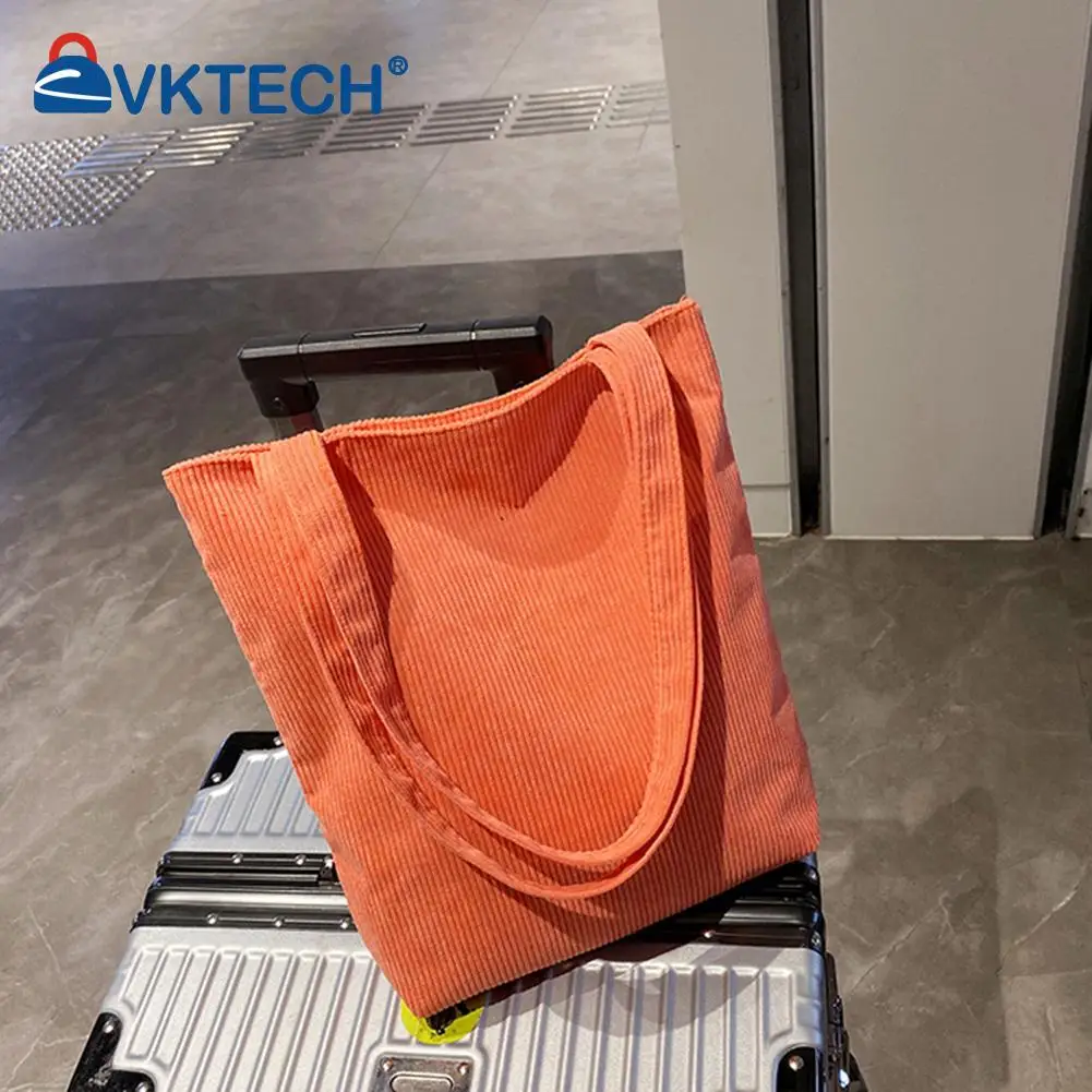 

Vintage Women Shoulder Bags Casual Corduroy Pure Color Handbag Winter All Match Underarm Bags Shopping Supplies